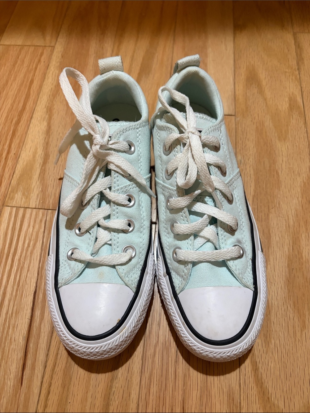 Mint Canvas Low-Top Lace-Up Sneakers